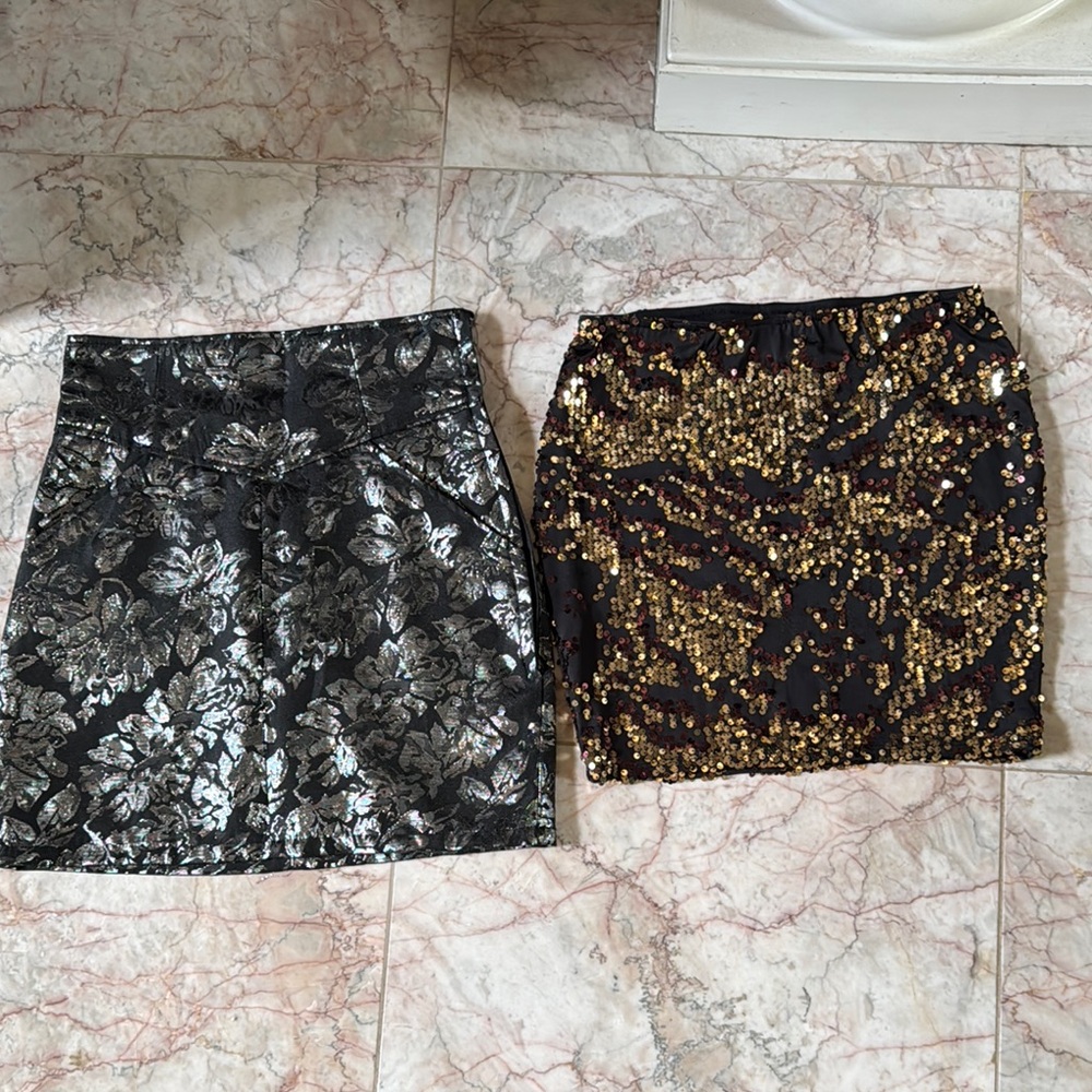 Elegant Black and Gold Skirt Set